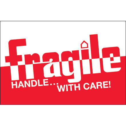 2 x 3" - "Fragile - Handle With Care" Labels