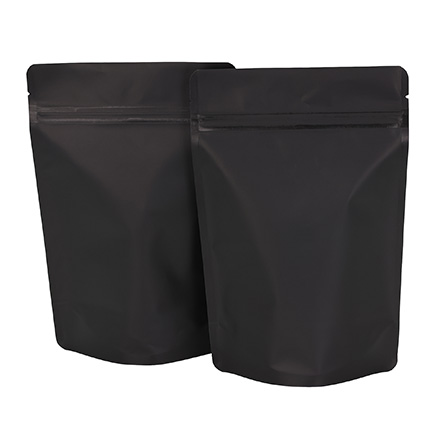 3 <span class='fraction'>1/8</span> x 5 <span class='fraction'>1/8</span> x 2",Black - Matte Stand-Up Barrier Pouches Black