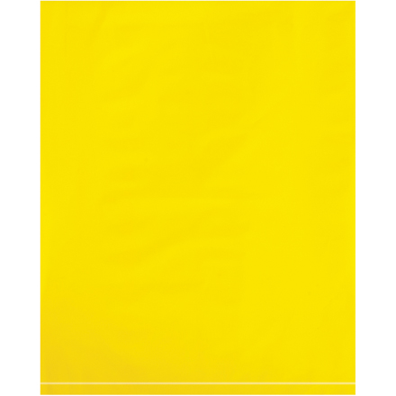 12 x 15" - 2 Mil Yellow Flat Poly Bags (100 Pack)