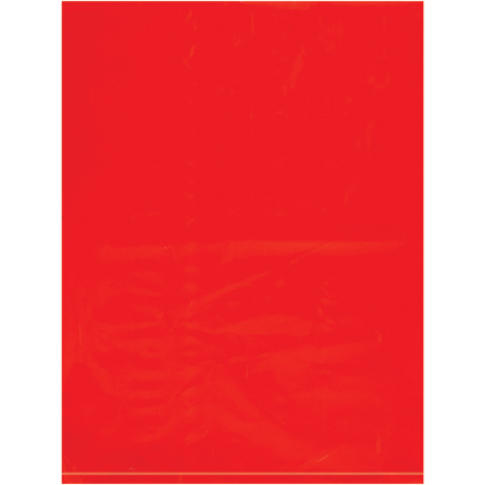 9 x 12" - 2 Mil Red Flat Poly Bags (100 Pack)