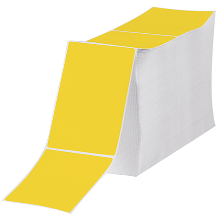 4 x 6" Yellow Direct Thermal Label Fanfold